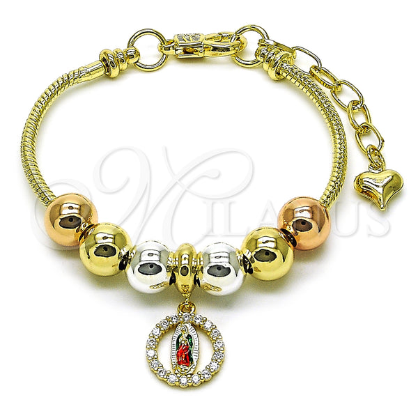 Gold Filled Bracelet — Fancy Bracelet Guadalupe and Rat Tail Design with — main product view — SKU 157473 | Oro Laminado brazalete — elegante Bracelet Guadalupe and Rat Tail diseño with — SKU 157473