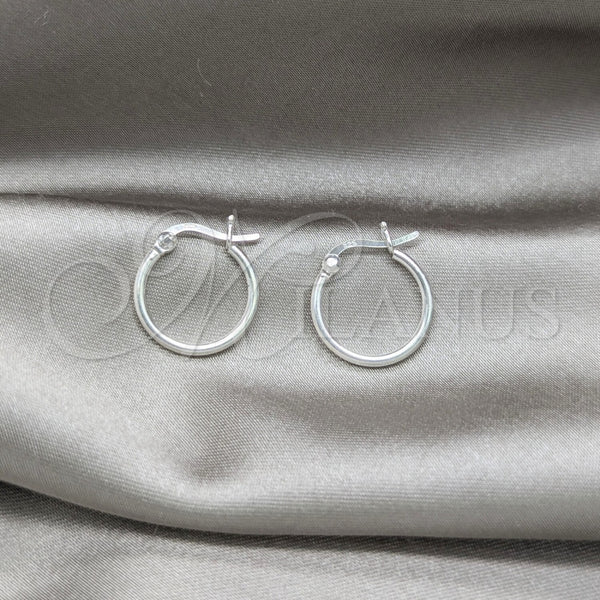 Sterling Silver Hoop Earrings — Small Hoop Polished 02. — main product view — SKU 157490 | Plata 925 aretes de aro — aro pequeño pulido 02. — SKU 157490