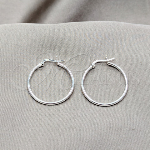 Sterling Silver Small Hoop, Polished, Silver Finish, 02.409.0006.25