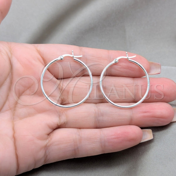 Sterling Silver Hoop Earrings — Small Hoop Polished 02. — alternate product view — SKU 157493 | Plata 925 aretes de aro — aro pequeño pulido 02. — SKU 157493