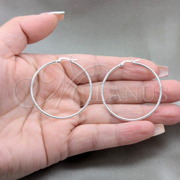 Sterling Silver Hoop Earrings — Small Hoop Polished 02. — alternate product view — SKU 157495 | Plata 925 aretes de aro — aro pequeño pulido 02. — SKU 157495
