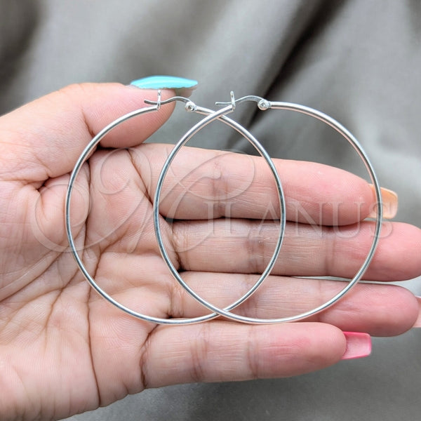 Sterling Silver Hoop Earrings — Small Hoop Polished 02. — alternate product view — SKU 157496 | Plata 925 aretes de aro — aro pequeño pulido 02. — SKU 157496