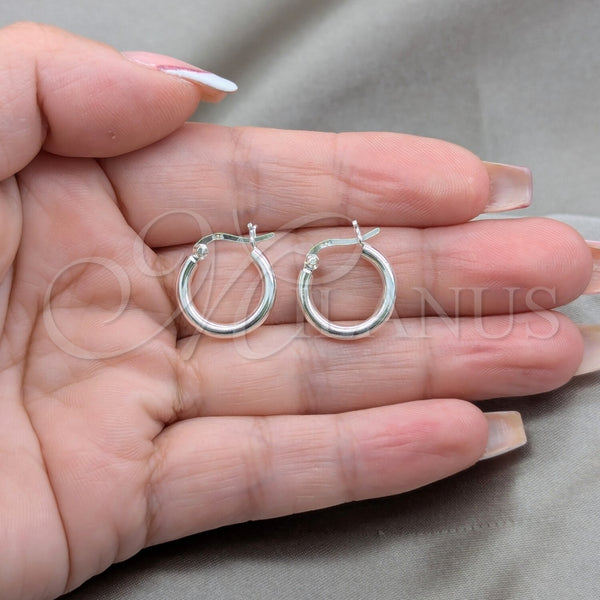 Sterling Silver Hoop Earrings — Small Hoop Polished 02. — alternate product view — SKU 157497 | Plata 925 aretes de aro — aro pequeño pulido 02. — SKU 157497
