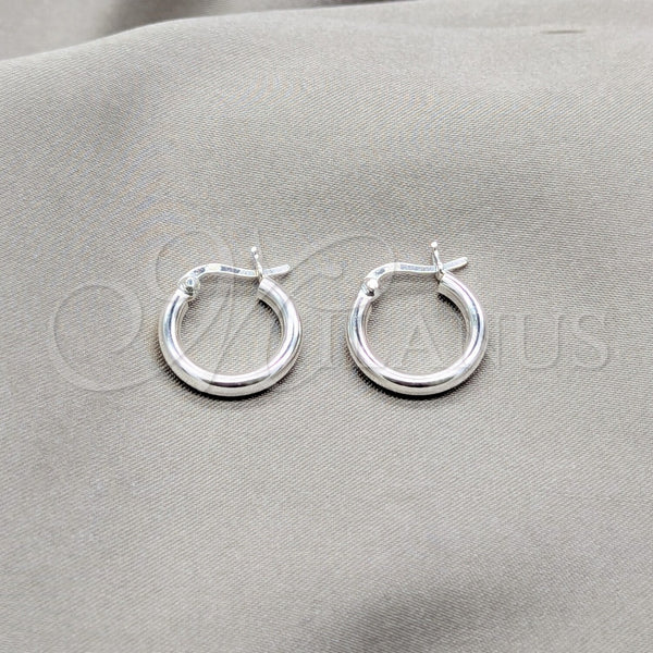 Sterling Silver Hoop Earrings — Small Hoop Polished 02. — main product view — SKU 157497 | Plata 925 aretes de aro — aro pequeño pulido 02. — SKU 157497