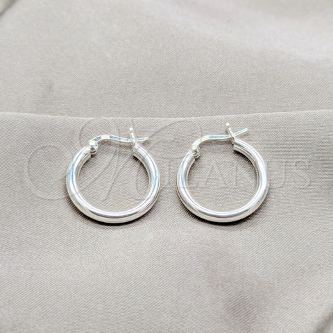 Sterling Silver Small Hoop, Polished, Silver Finish, 02.409.0007.20