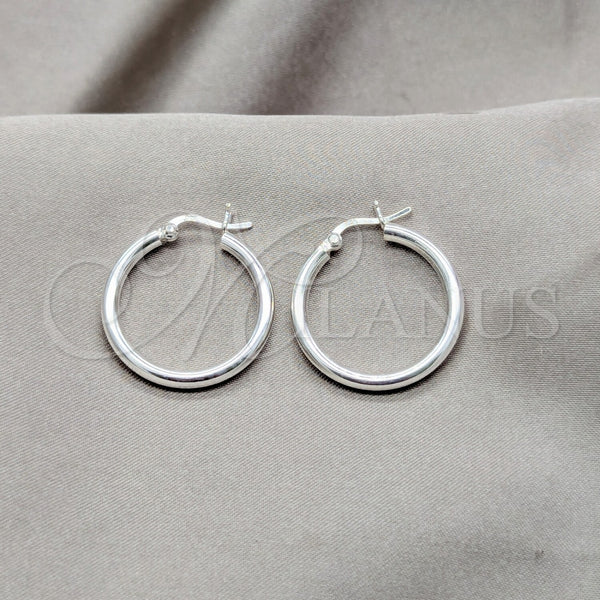 Sterling Silver Small Hoop, Polished, Silver Finish, 02.409.0007.25