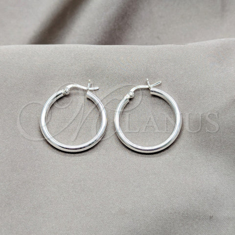 Sterling Silver Small Hoop, Polished, Silver Finish, 02.409.0007.25