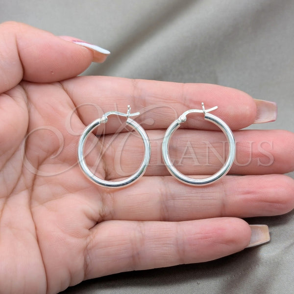 Sterling Silver Hoop Earrings — Small Hoop Polished 02. — alternate product view — SKU 157499 | Plata 925 aretes de aro — aro pequeño pulido 02. — SKU 157499