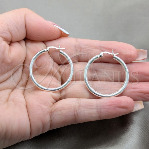 Sterling Silver Hoop Earrings — Small Hoop Polished 02. — alternate product view — SKU 157500 | Plata 925 aretes de aro — aro pequeño pulido 02. — SKU 157500