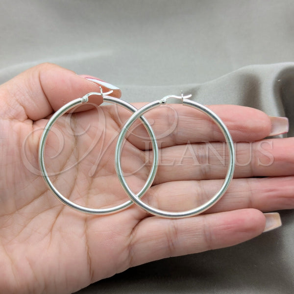 Sterling Silver Hoop Earrings — Small Hoop Polished 02. — alternate product view — SKU 157501 | Plata 925 aretes de aro — aro pequeño pulido 02. — SKU 157501