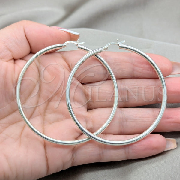 Sterling Silver Hoop Earrings — Small Hoop Polished 02. — alternate product view — SKU 157502 | Plata 925 aretes de aro — aro pequeño pulido 02. — SKU 157502