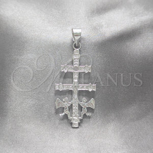 Sterling Silver Pendant — Religious Pendant Crucifix and Jesus Design Polished 05. — main product view — SKU 157504 | Plata 925 dije — Religious Pendant Crucifix and Jesus diseño pulido 05. — SKU 157504