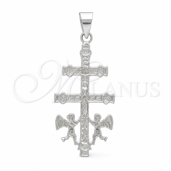 Sterling Silver Pendant — Religious Pendant Crucifix and Jesus Design Polished 05. — main product view — SKU 157504 | Plata 925 dije — Religious Pendant Crucifix and Jesus diseño pulido 05. — SKU 157504