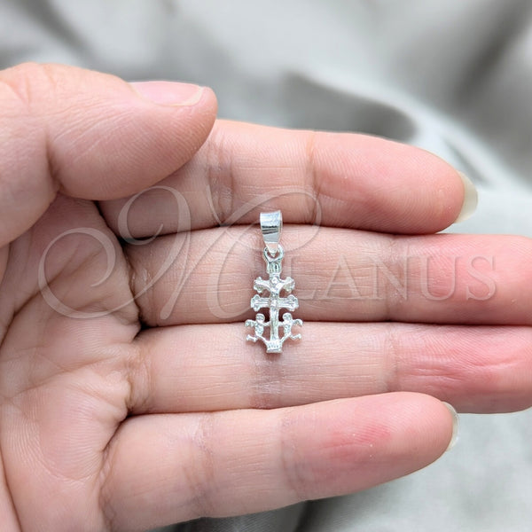 Sterling Silver Pendant — Religious Pendant Crucifix and Jesus Design Polished 05. — alternate product view — SKU 157505 | Plata 925 dije — Religious Pendant Crucifix and Jesus diseño pulido 05. — SKU 157505