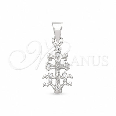 Sterling Silver Religious Pendant, Crucifix and Jesus Design, Polished, Silver Finish, 05.392.0093 for wholesale, main product view