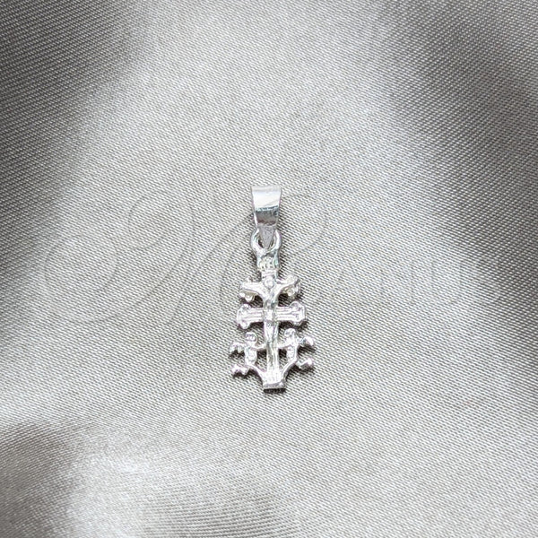 Sterling Silver Pendant — Religious Pendant Crucifix and Jesus Design Polished 05. — main product view — SKU 157505 | Plata 925 dije — Religious Pendant Crucifix and Jesus diseño pulido 05. — SKU 157505
