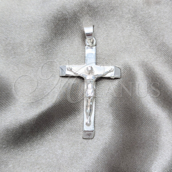 Sterling Silver Pendant — Religious Pendant Crucifix Design Polished 05. — main product view — SKU 157507 | Plata 925 dije — Religious Pendant Crucifix diseño pulido 05. — SKU 157507