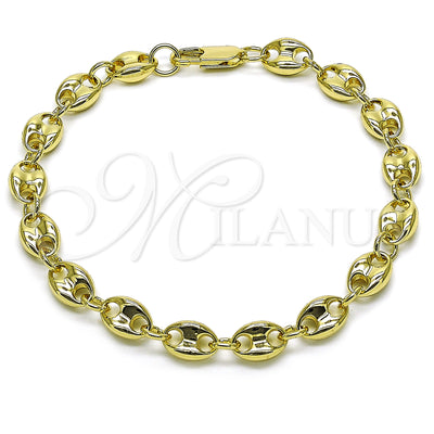 Gold Filled Anklet — Basic Anklet Puff Mariner Design Polished 03. 09 for wholesale, main product view