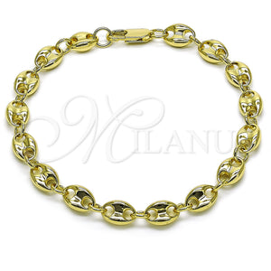 Gold Filled Anklet — Basic Anklet Puff Mariner Design Polished 03. 09 — main product view — SKU 157521 | Oro Laminado tobillera — básico Anklet Puff Mariner diseño pulido 03. 09 — SKU 157521