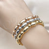 Oro Laminado Trio Bangle, Gold Filled Style Ball Design, Polished, Tricolor, 07.170.0045.03 (07 MM Thickness, Size 3 (2.00 Diameter))