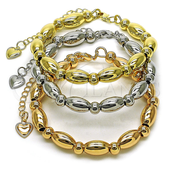 Gold Filled Jewelry — Trio Bangle Ball Design Polished Tricolor 07. 07 — main product view — SKU 157537 | Oro Laminado joyería — Trio Bangle Ball diseño pulido Tricolor 07. 07 — SKU 157537