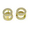 Oro Laminado Huggie Hoop, Gold Filled Style with White Cubic Zirconia, Polished, Golden Finish, 02.213.0776.10