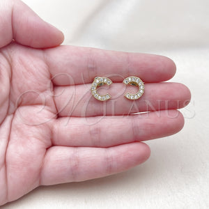 Gold Filled Ring — Stud Earring with White Cubic Zirconia Polished 02. — main product view — SKU 157551 | Oro Laminado anillo — Stud Earring with blanco Cubic Zirconia pulido 02. — SKU 157551