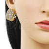 Oro Laminado Huggie Hoop, Gold Filled Style with White Cubic Zirconia, Polished, Golden Finish, 02.283.0164.25