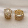 Oro Laminado Huggie Hoop, Gold Filled Style with White Cubic Zirconia, Polished, Golden Finish, 02.283.0164.25