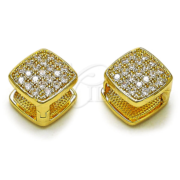 Gold Filled Hoop Earrings — Huggie Hoop with White Cubic Zirconia Polished 02. — main product view — SKU 157566 | Oro Laminado aretes de aro — Huggie Hoop with blanco Cubic Zirconia pulido 02. — SKU 157566