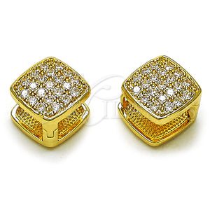 Gold Filled Hoop Earrings — Huggie Hoop with White Cubic Zirconia Polished 02. — main product view — SKU 157566 | Oro Laminado aretes de aro — Huggie Hoop with blanco Cubic Zirconia pulido 02. — SKU 157566