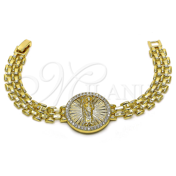Gold Filled Bracelet — Fancy Bracelet San Judas and Bismark Design with — main product view — SKU 157584 | Oro Laminado brazalete — elegante Bracelet San Judas and Bismark diseño with — SKU 157584