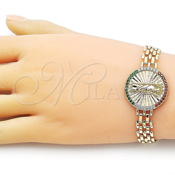Gold Filled Bracelet — Fancy Bracelet San Judas and Bismark Design with — alternate product view — SKU 157585 | Oro Laminado brazalete — elegante Bracelet San Judas and Bismark diseño with — SKU 157585