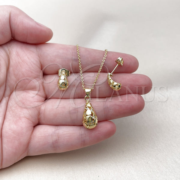 Gold Filled Ring — Earring and Pendant Adult Set Teardrop Design with — alternate product view — SKU 157603 | Oro Laminado anillo — Earring and Pendant Adult Set Teardrop diseño with — SKU 157603