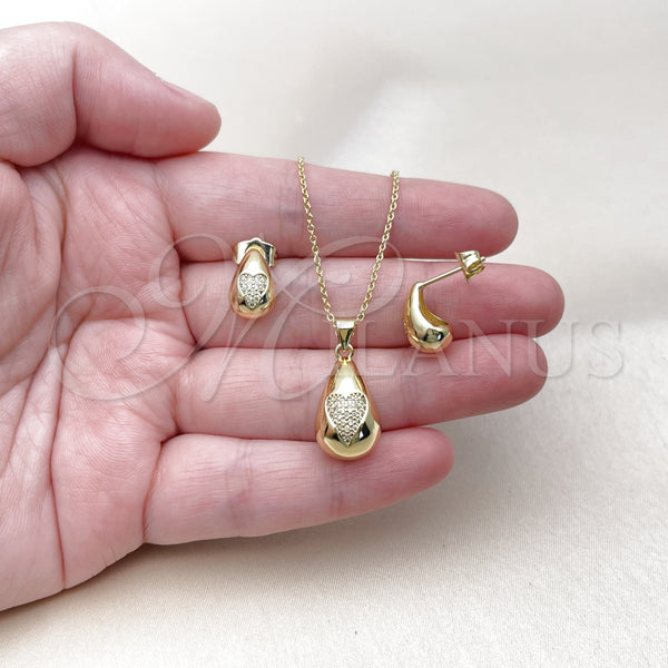 Gold Filled Ring — Earring and Pendant Adult Set Teardrop and Heart — alternate product view — SKU 157604 | Oro Laminado anillo — Earring and Pendant Adult Set Teardrop and corazón — SKU 157604