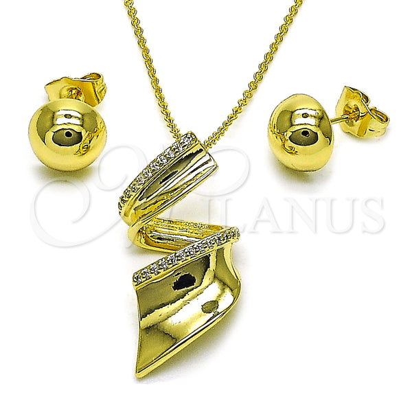 Gold Filled Ring — Earring and Pendant Adult Set Ball and Twist — main product view — SKU 157607 | Oro Laminado anillo — Earring and Pendant Adult Set Ball and Twist — SKU 157607