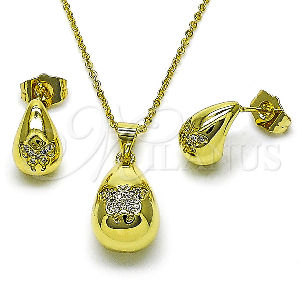 Gold Filled Ring — Earring and Pendant Adult Set Teardrop and Butterfly — main product view — SKU 157609 | Oro Laminado anillo — Earring and Pendant Adult Set Teardrop and mariposa — SKU 157609
