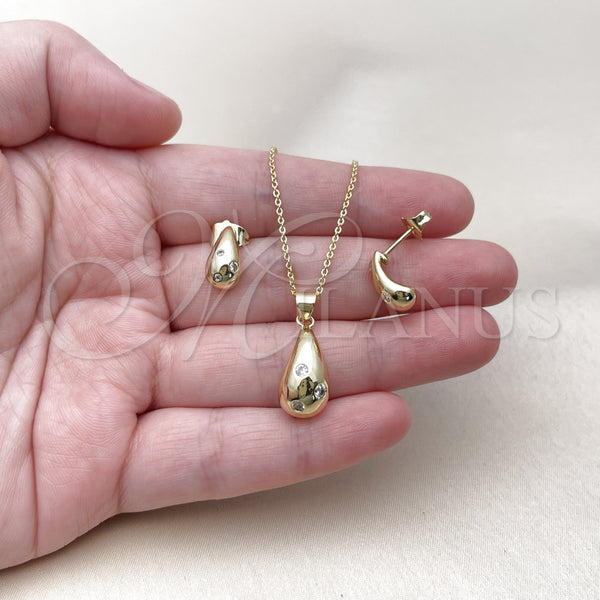 Gold Filled Ring — Earring and Pendant Adult Set Teardrop Design with — alternate product view — SKU 157610 | Oro Laminado anillo — Earring and Pendant Adult Set Teardrop diseño with — SKU 157610