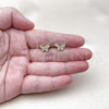 Oro Laminado Stud Earring, Gold Filled Style Butterfly Design, with White Micro Pave, Polished, Golden Finish, 02.411.0077