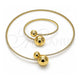 Oro Laminado Necklace and Bracelet, Gold Filled Style Ball Design, with White Cubic Zirconia, Polished, Golden Finish, 06.421.0004