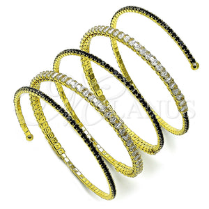 Gold Filled Jewelry — Individual Bangle Baguette Design with Black and White — main product view — SKU 157776 | Oro Laminado joyería — Individual Bangle Baguette diseño with negro and blanco — SKU 157776