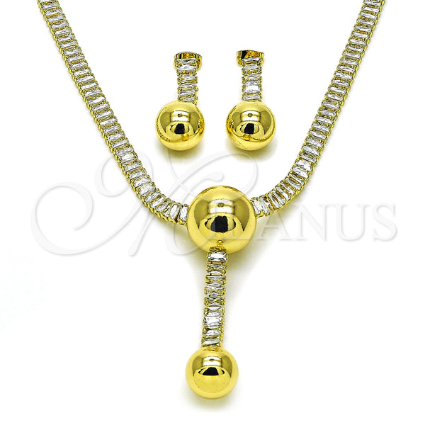 Gold Filled Ring — Necklace and Earring Ball and Baguette Design with — main product view — SKU 157779 | Oro Laminado anillo — Necklace and Earring Ball and Baguette diseño with — SKU 157779