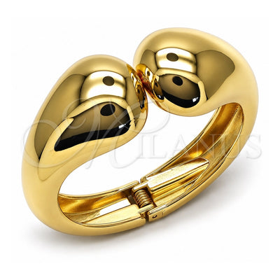 Oro Laminado Individual Bangle, Gold Filled Style Teardrop Design, Polished, Golden Finish, 07.422.0004.05 (30 MM Thickness, Size 5 (2.50 Diameter))