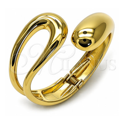 Oro Laminado Individual Bangle, Gold Filled Style Teardrop Design, Polished, Golden Finish, 07.422.0009.05 (45 MM Thickness, Size 5 (2.50 Diameter))