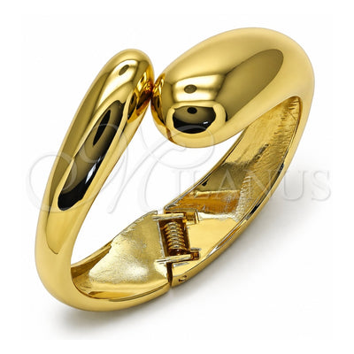 Oro Laminado Individual Bangle, Gold Filled Style Teardrop Design, Polished, Golden Finish, 07.307.0038.05 (30 MM Thickness, Size 5 (2.50 Diameter))