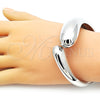 Rhodium Plated Individual Bangle, Teardrop Design, Polished, Rhodium Finish, 07.307.0038.1.05 (30 MM Thickness, Size 5 (2.50 Diameter))