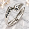White Gold Filled Individual Bangle, Teardrop Design, Polished, Rhodium Finish, 07.307.0038.1.05 (30 MM Thickness, Size 5 (2.50 Diameter))