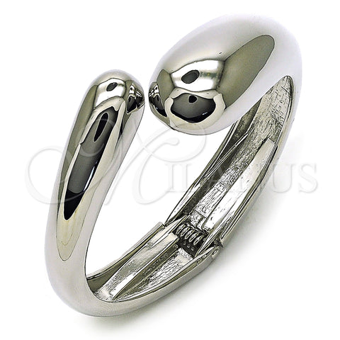 Rhodium Plated Individual Bangle, Teardrop Design, Polished, Rhodium Finish, 07.307.0038.1.05 (30 MM Thickness, Size 5 (2.50 Diameter))