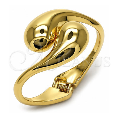 Oro Laminado Individual Bangle, Gold Filled Style Teardrop Design, Polished, Golden Finish, 07.307.0039.05 (40 MM Thickness, Size 5 (2.50 Diameter))