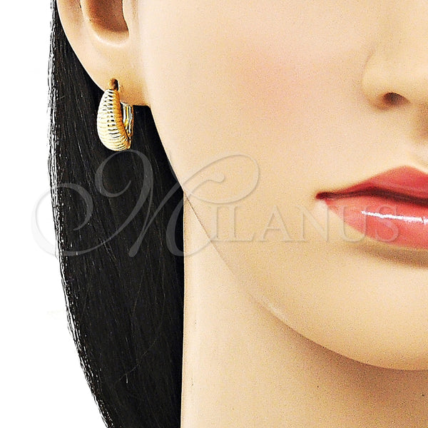 Gold Filled Hoop Earrings — Huggie Hoop Polished 02. — alternate product view — SKU 157827 | Oro Laminado aretes de aro — Huggie Hoop pulido 02. — SKU 157827